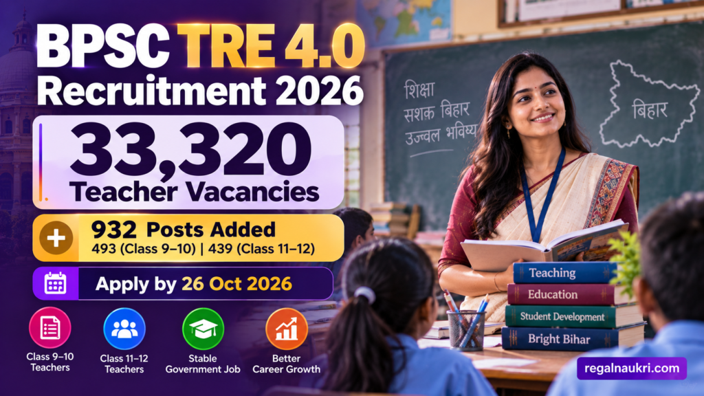 BPSC TRE 4.0 Recruitment 2026 for 33,320 Teacher Vacancies in Bihar