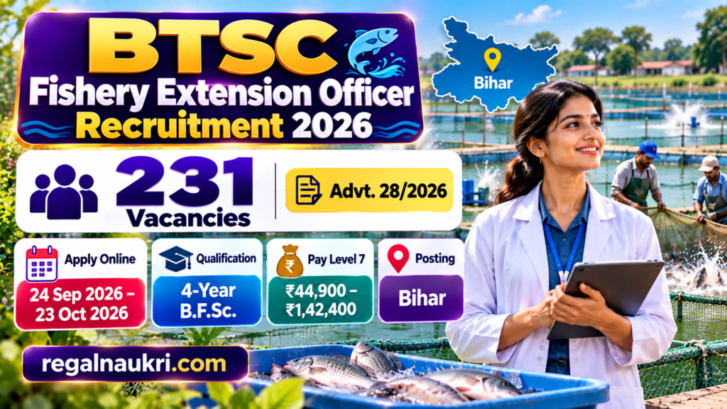 BTSC Fishery Extension Officer Recruitment 2026 for 231 Vacancies