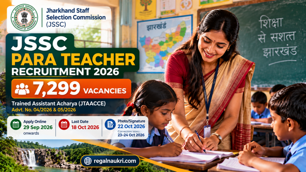 JSSC JTAACCE Para Teacher Recruitment 2026 for 7299 Assistant Acharya vacancies