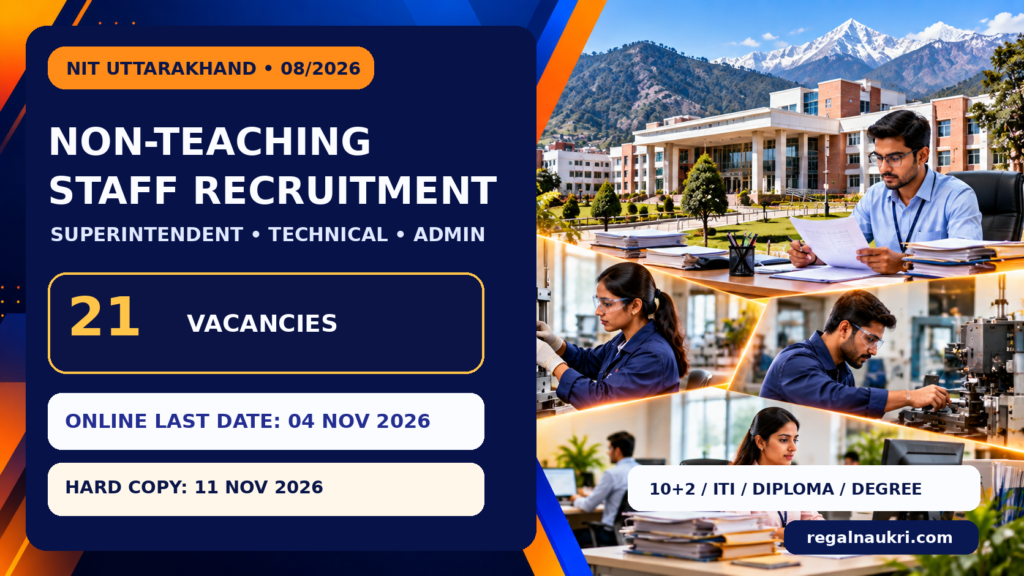 NIT Uttarakhand Non-Teaching Recruitment 2026 for 21 vacancies