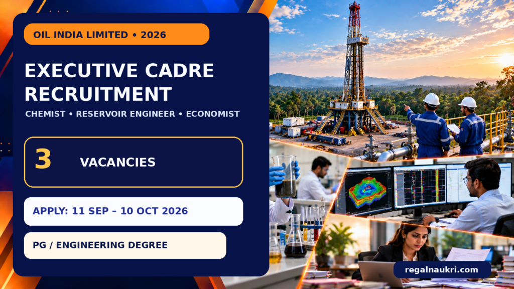 Oil India Executive Recruitment 2026 for 3 vacancies