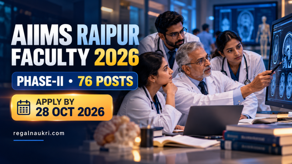 AIIMS Raipur Faculty Phase-II Recruitment 2026 for 76 direct recruitment posts