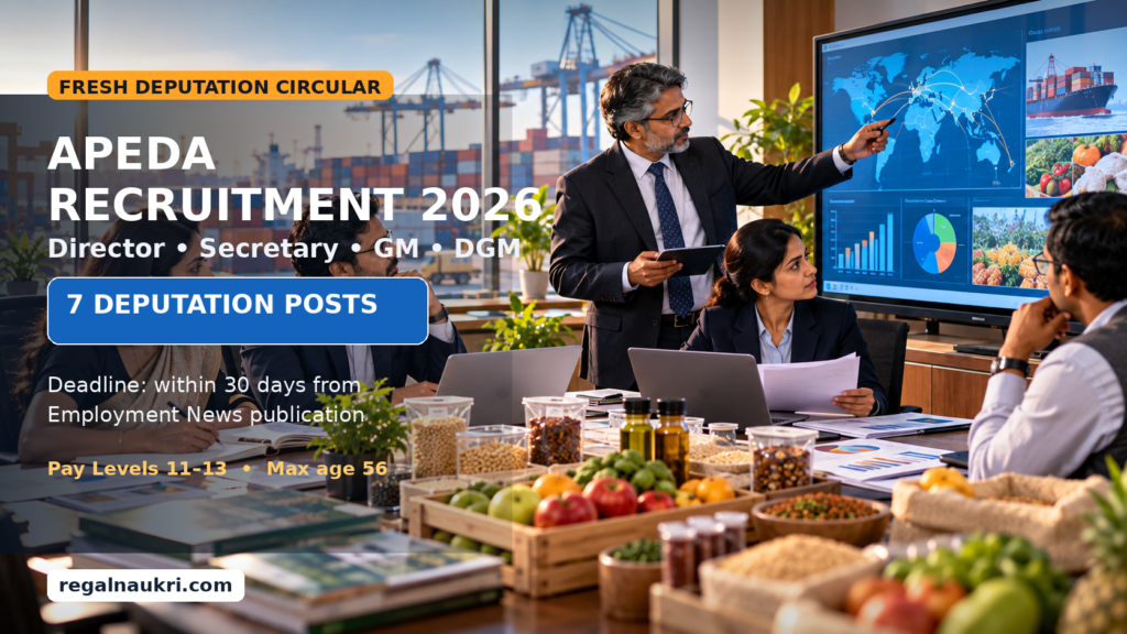 APEDA Recruitment 2026 for 7 Director Secretary General Manager and Deputy General Manager deputation posts