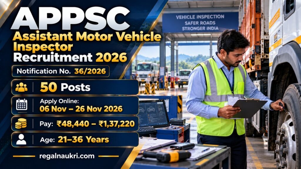 APPSC Assistant Motor Vehicle Inspector Recruitment 2026 for 50 posts