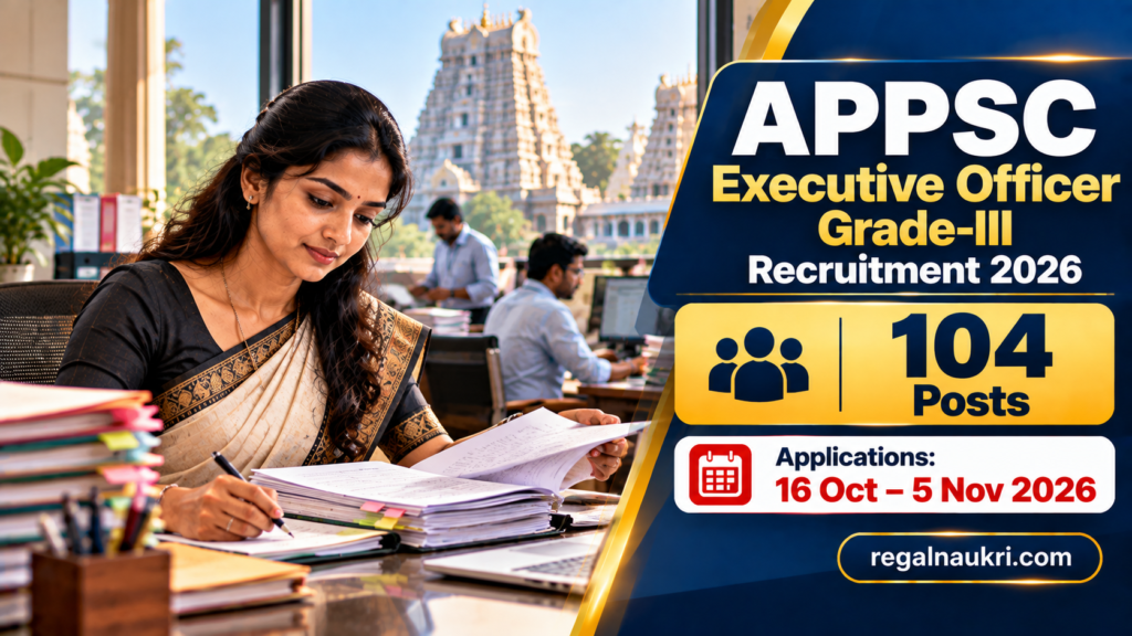 APPSC Executive Officer Grade III Recruitment 2026 for 104 Posts
