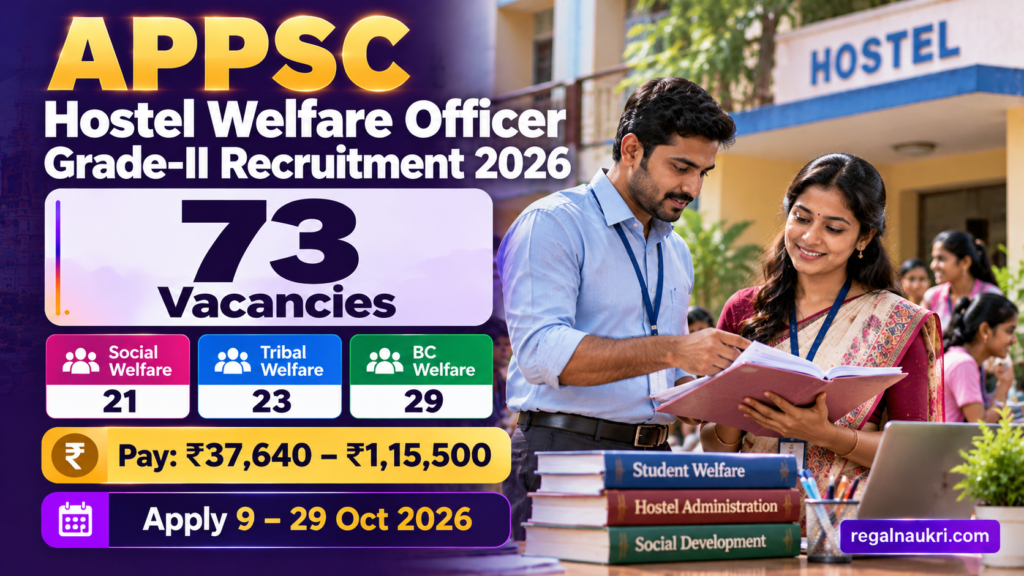 APPSC Hostel Welfare Officer Recruitment 2026 for 73 Grade-II vacancies