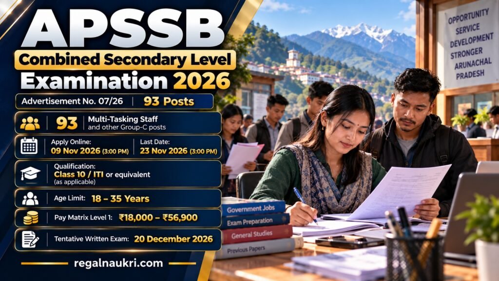 APSSB MTS Recruitment 2026 for 93 Multi Tasking Staff and allied posts