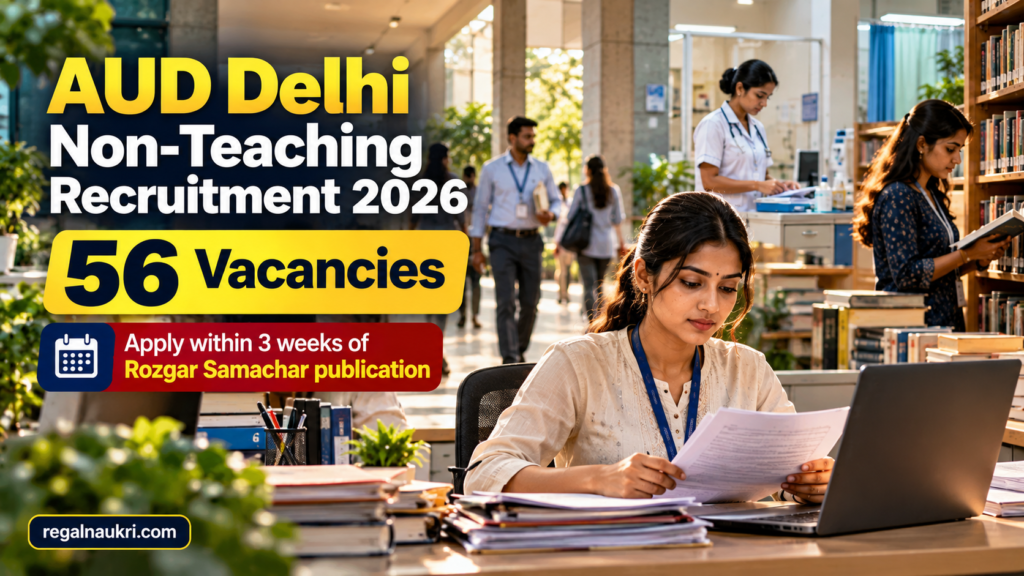 AUD Delhi Non Teaching Recruitment 2026 for 56 Vacancies