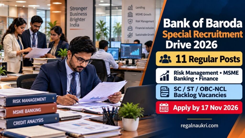 Bank of Baroda Special Recruitment Drive 2026 for 11 regular officer posts