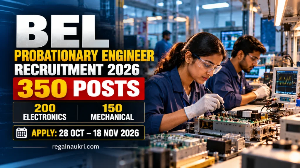 BEL Probationary Engineer Recruitment 2026 for 350 Electronics and Mechanical engineering posts
