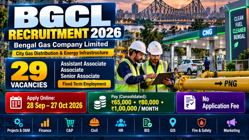 BGCL Recruitment 2026 for 29 Assistant Associate Associate and Senior Associate vacancies