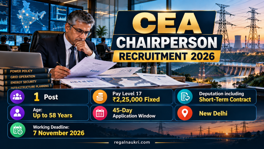 CEA Chairperson Recruitment 2026 for one Level 17 post