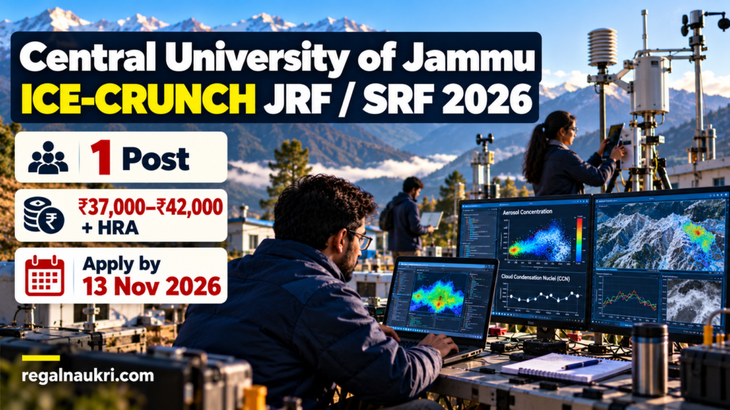 Central University of Jammu ICE CRUNCH JRF SRF Recruitment 2026