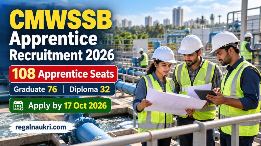 CMWSSB Apprentice Recruitment 2026 for 108 Graduate and Diploma Apprentice Seats