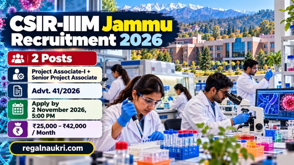 CSIR IIIM Jammu Recruitment 2026 Project Associate Senior Project Associate