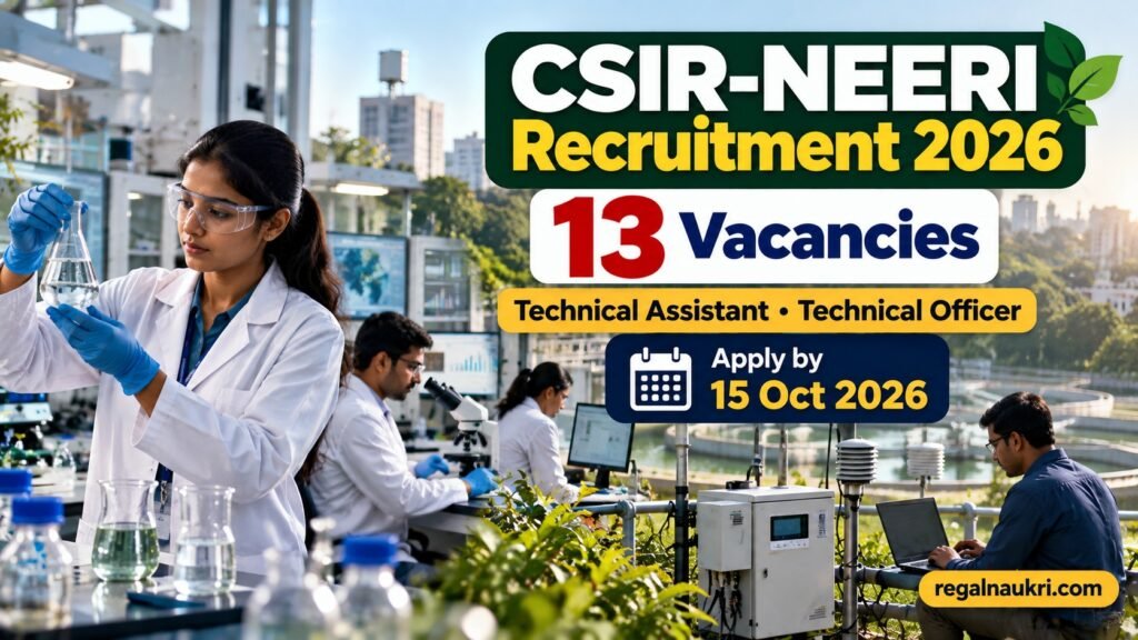 CSIR NEERI Recruitment 2026 for 13 Technical Assistant and Technical Officer vacancies