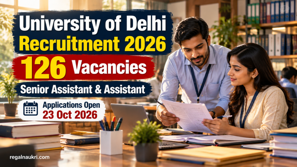 Delhi University Recruitment 2026 for 126 Senior Assistant and Assistant vacancies