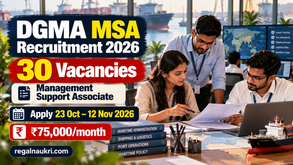 DGMA Management Support Associate Recruitment 2026 for 30 vacancies