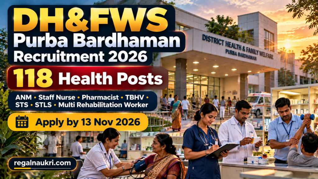 DH&FWS Purba Bardhaman Recruitment 2026 for 118 health posts