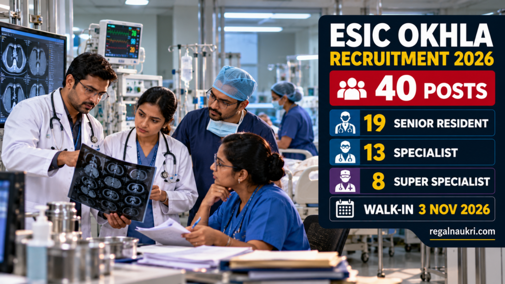 ESIC Okhla Recruitment 2026 for 40 medical posts