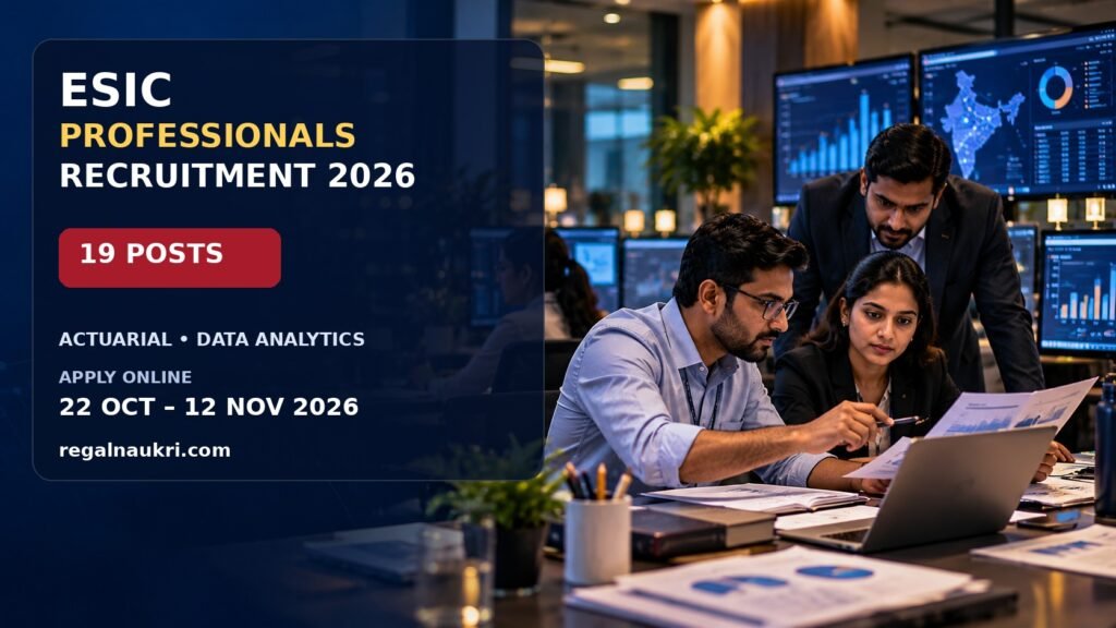 ESIC Professionals Recruitment 2026 for 19 actuarial and data analytics posts