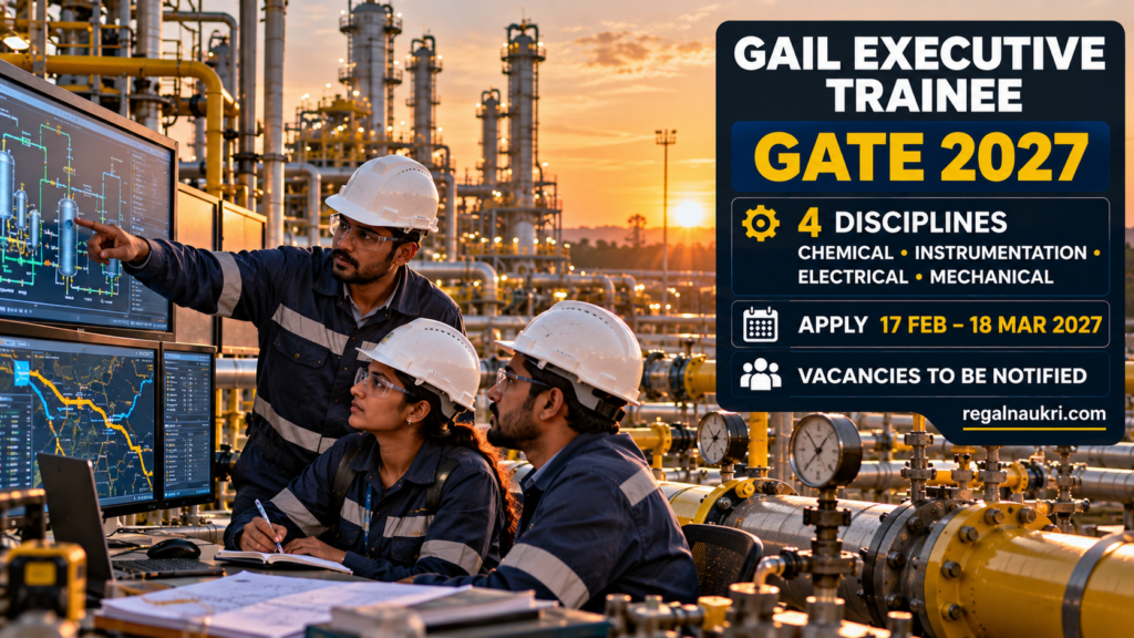 GAIL Executive Trainee recruitment through GATE 2027 in four engineering disciplines