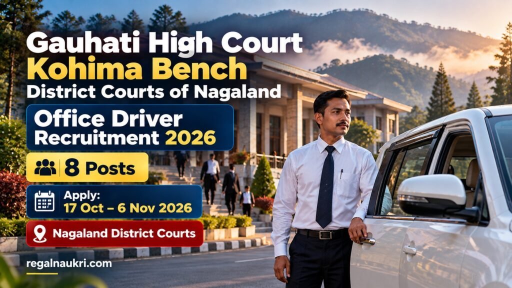 Gauhati High Court Kohima Driver Recruitment 2026 for 8 Nagaland District Court posts