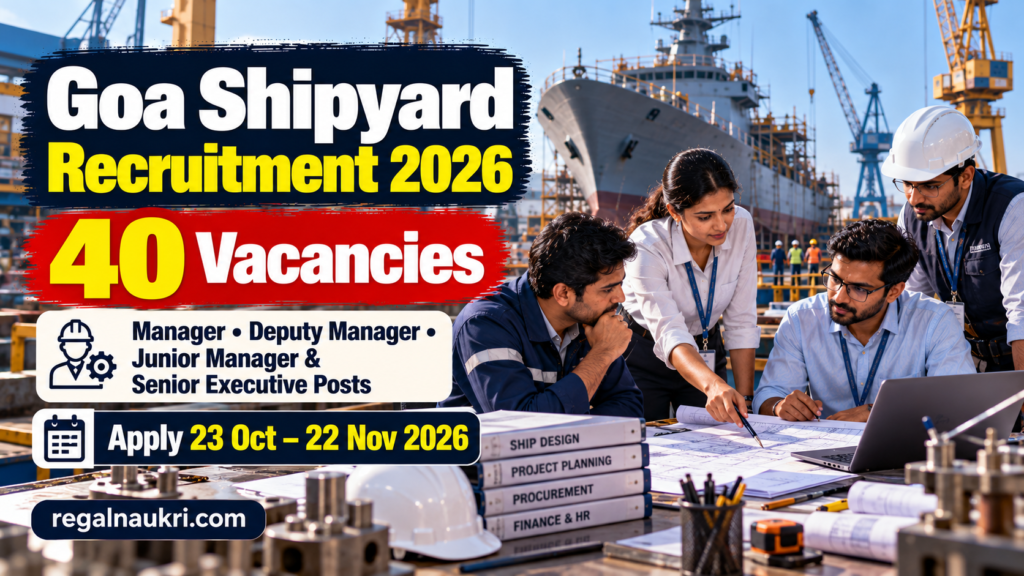 Goa Shipyard Recruitment 2026 for 40 executive vacancies