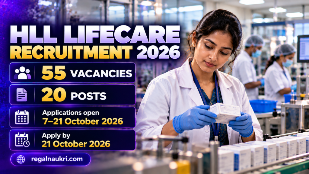 HLL Lifecare Recruitment 2026 for 55 professional vacancies across 20 posts