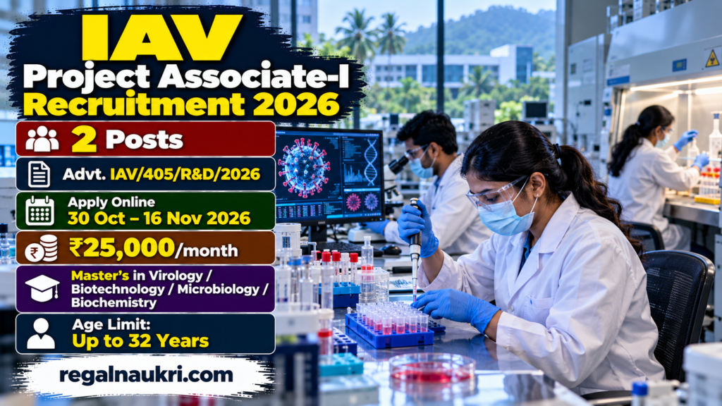 IAV Project Associate-I Recruitment 2026 for 2 virology research posts