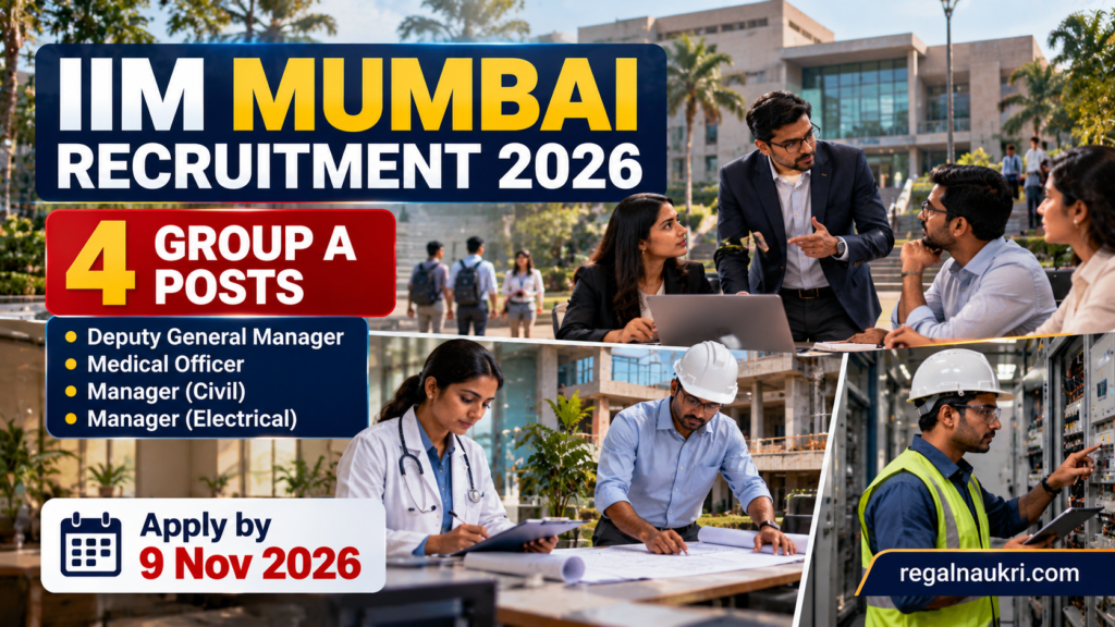 IIM Mumbai Recruitment 2026 for four Group A posts