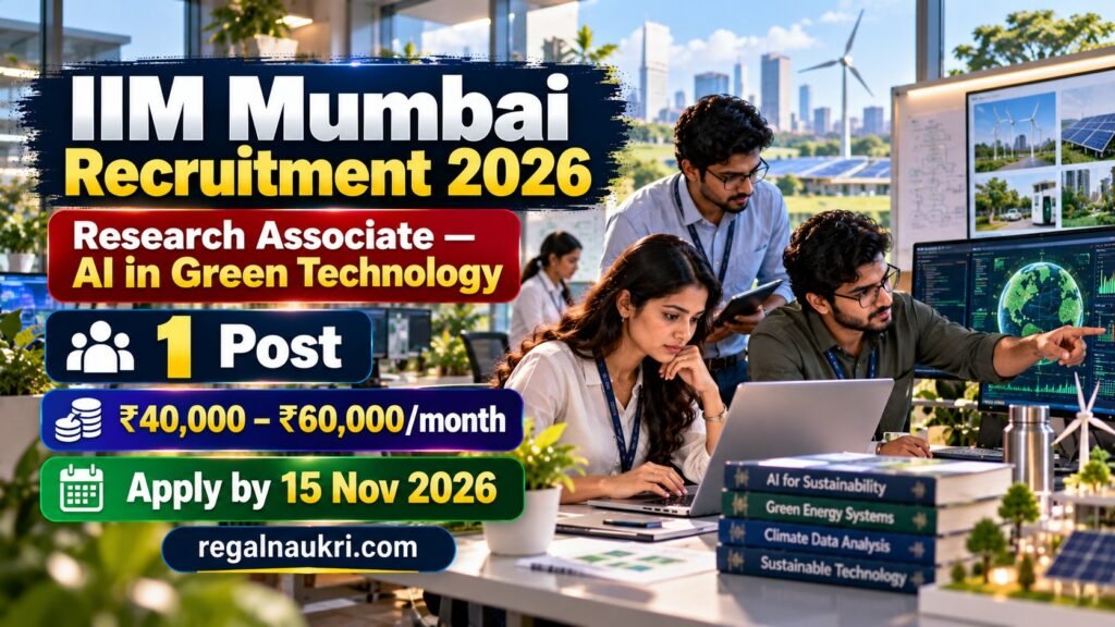 IIM Mumbai Research Associate Recruitment 2026 for AI in Green Technology