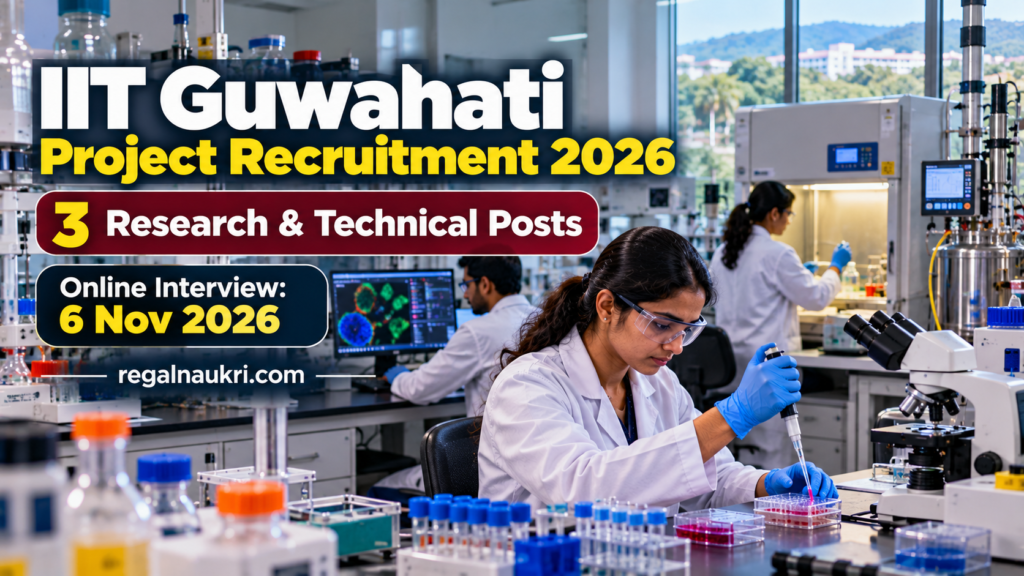 IIT Guwahati Project Recruitment 2026 for 3 research and technical posts