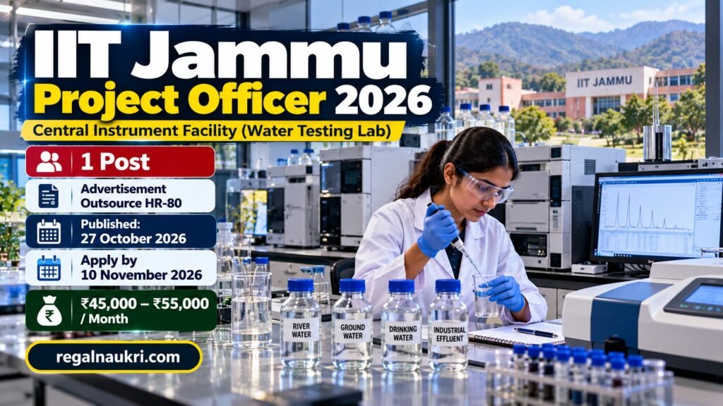 IIT Jammu Project Officer Recruitment 2026 Water Testing Lab