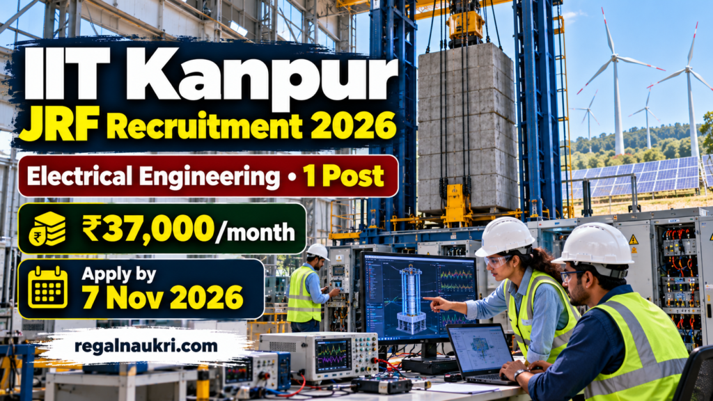 IIT Kanpur JRF Recruitment 2026 for Electrical Engineering gravity energy storage research