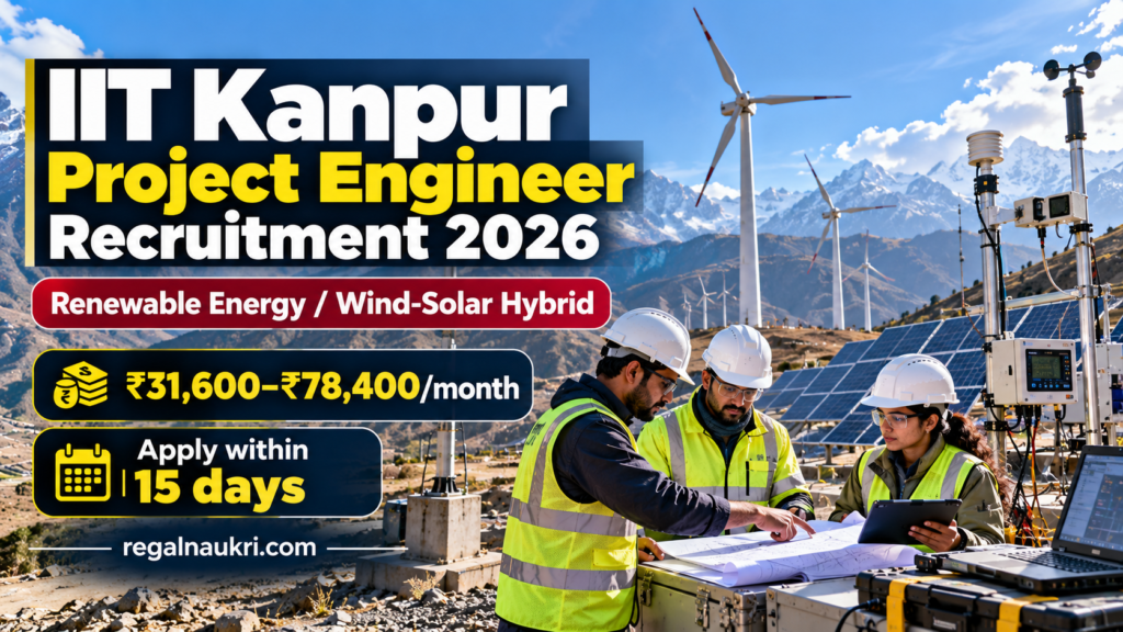 IIT Kanpur Project Engineer Recruitment 2026 for renewable energy and wind-solar hybrid project