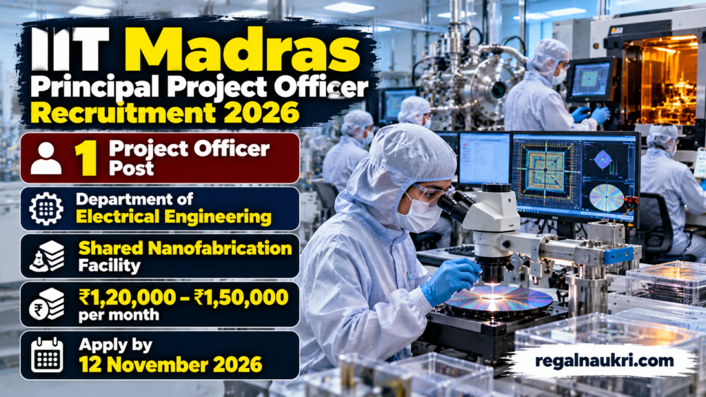 IIT Madras Principal Project Officer Recruitment 2026 in Electrical Engineering nanofabrication