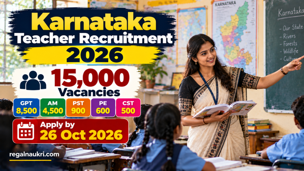 Karnataka Teacher Recruitment 2026 for 15000 GPT Assistant Master PST PE and Computer Science Teacher posts