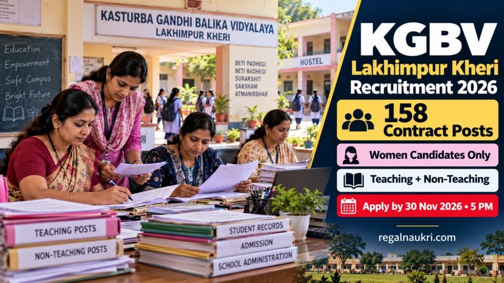 KGBV Lakhimpur Kheri Recruitment 2026 for 158 teaching and non-teaching posts