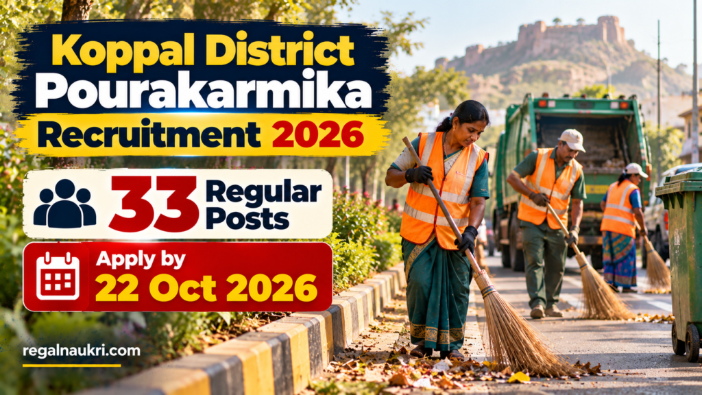 Koppal District Pourakarmika Recruitment 2026 for 33 regular posts