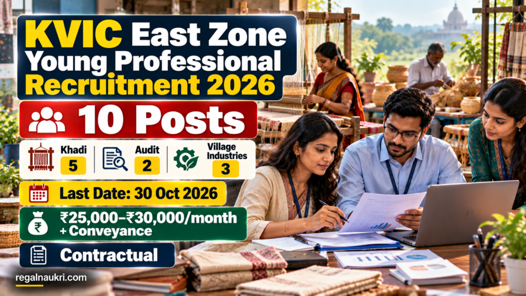 KVIC East Zone Young Professional Recruitment 2026 for 10 posts