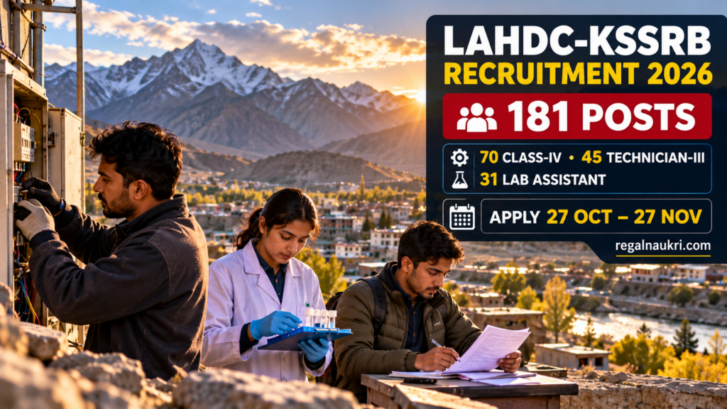 LAHDC-KSSRB Kargil Recruitment 2026 for 181 district cadre posts