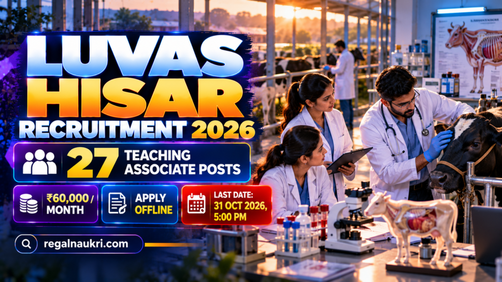 LUVAS Teaching Associate Recruitment 2026 for 27 veterinary teaching posts