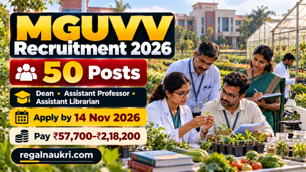 MGUVV Recruitment 2026 for 50 academic posts