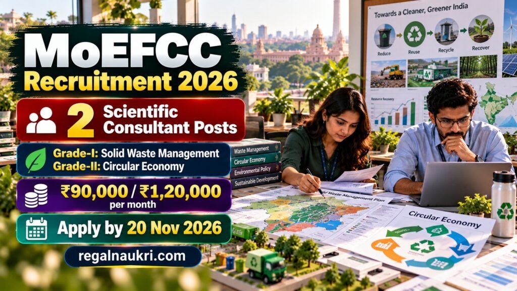 MoEFCC Recruitment 2026 for Scientific Consultant posts in Solid Waste Management and Circular Economy