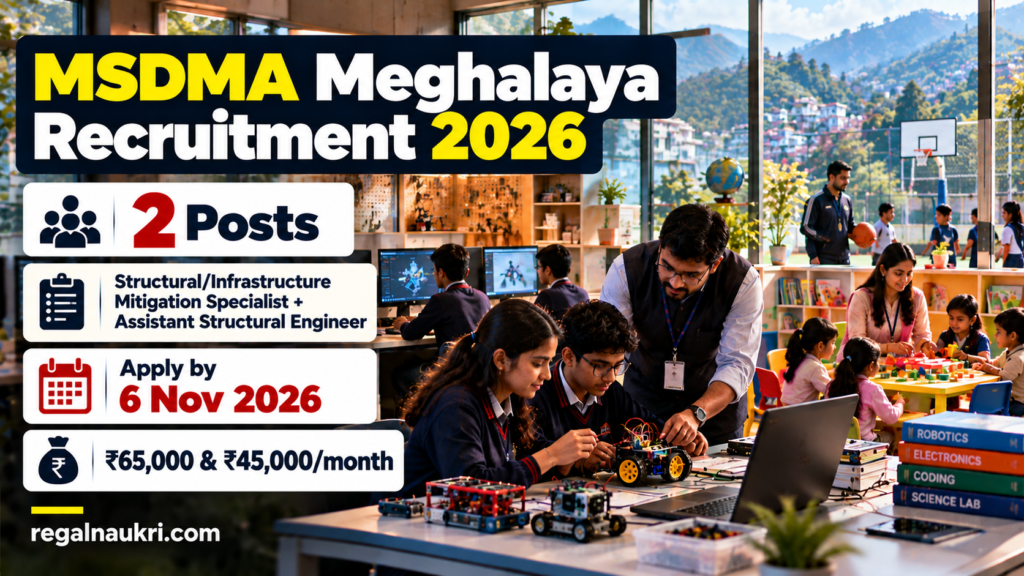 MSDMA Meghalaya Recruitment 2026 for 2 structural engineering posts