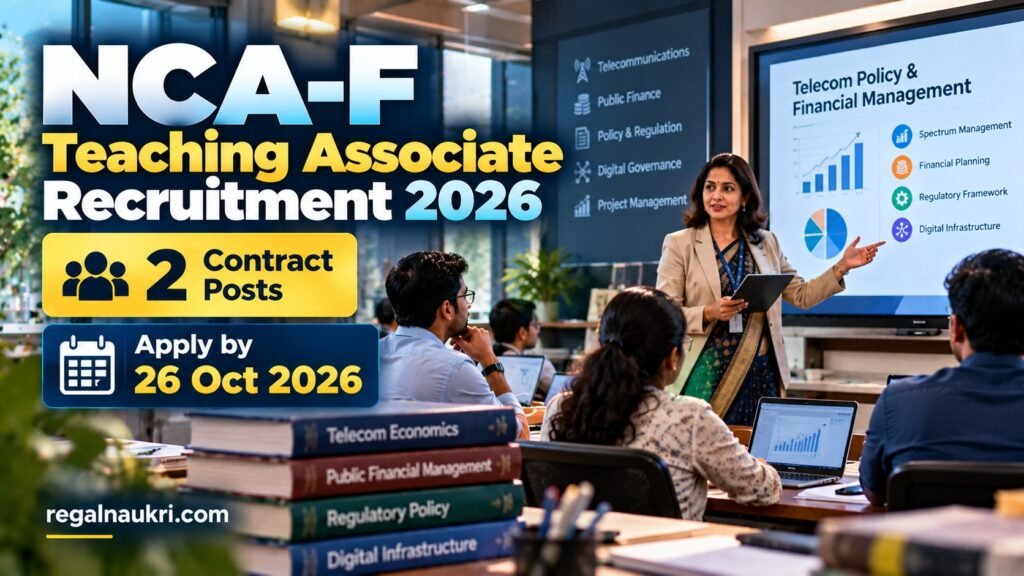 NCA-F Teaching Associate Recruitment 2026 for 2 contractual posts