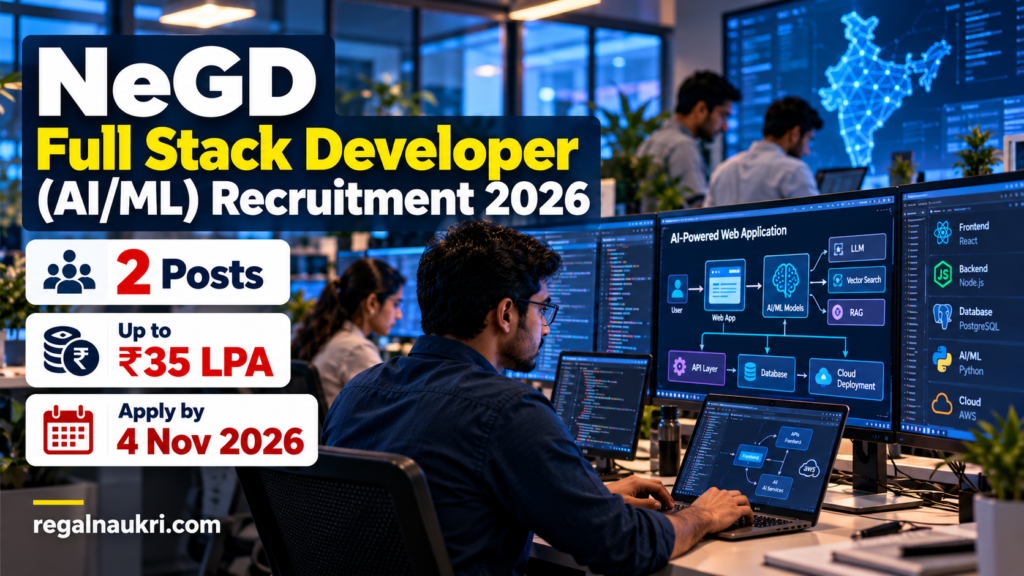 NeGD Full Stack Developer AI ML Recruitment 2026 for 2 posts