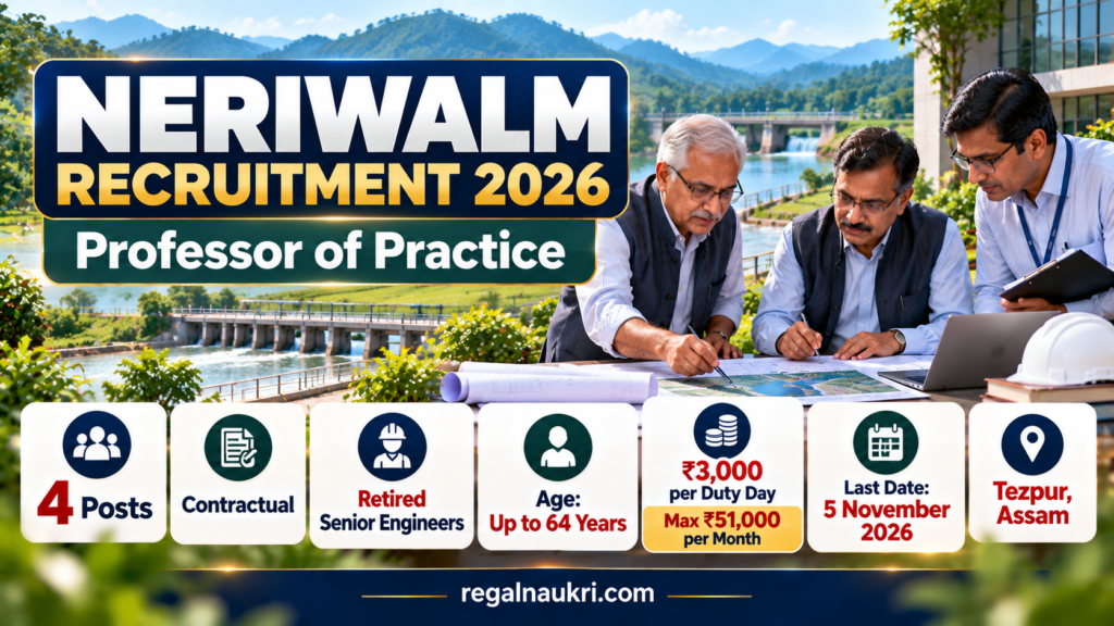 NERIWALM Professor of Practice Recruitment 2026 for 4 contractual posts