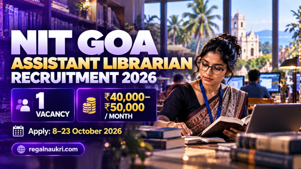 NIT Goa Assistant Librarian Recruitment 2026 for one temporary vacancy
